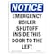 Signmission OSHA Sign, 10" H, Rigid Plastic, Emergency Boiler Shutoff Inside Sign, Portrait, V-11765 OS-NS-P-710-V-11765 - alternate 1